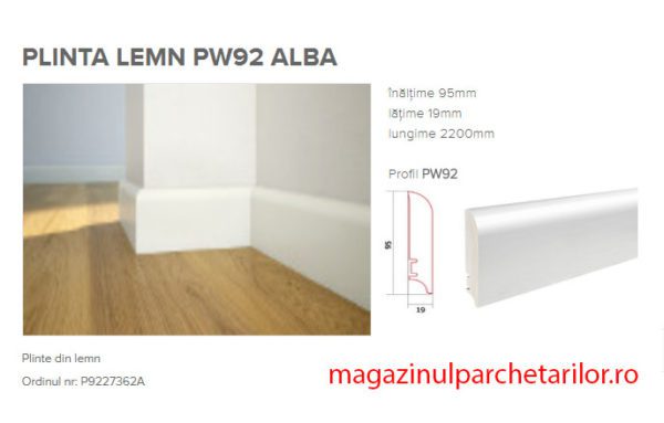 Plinte albe din lemn vopsite PW92 - imagine 2