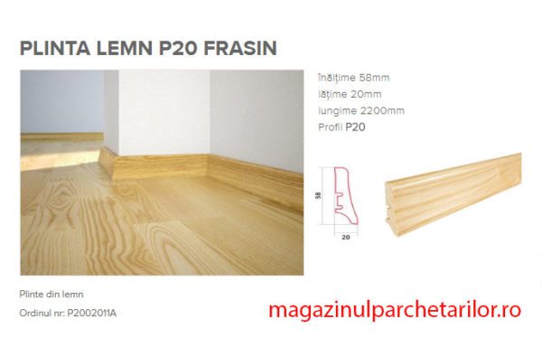 Plinta din lemn P20 stratificat cu furnir Frasin - imagine 2