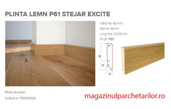 Plinta din lemn P61 stratificat cu furnir Stejar Excite - imagine 2