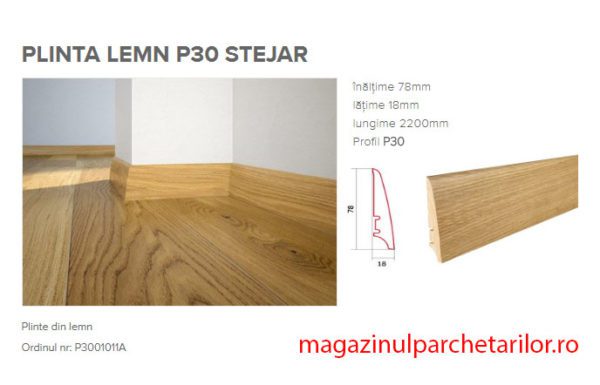 Plinta din lemn P30 stratificat cu furnir Stejar Excite - imagine 2