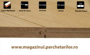 Parchet stejar multistrat natur cu bizot 70