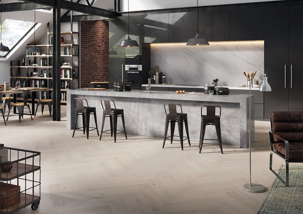 Parchet stejar Cappuccino Herringbone 130 - imagine 2