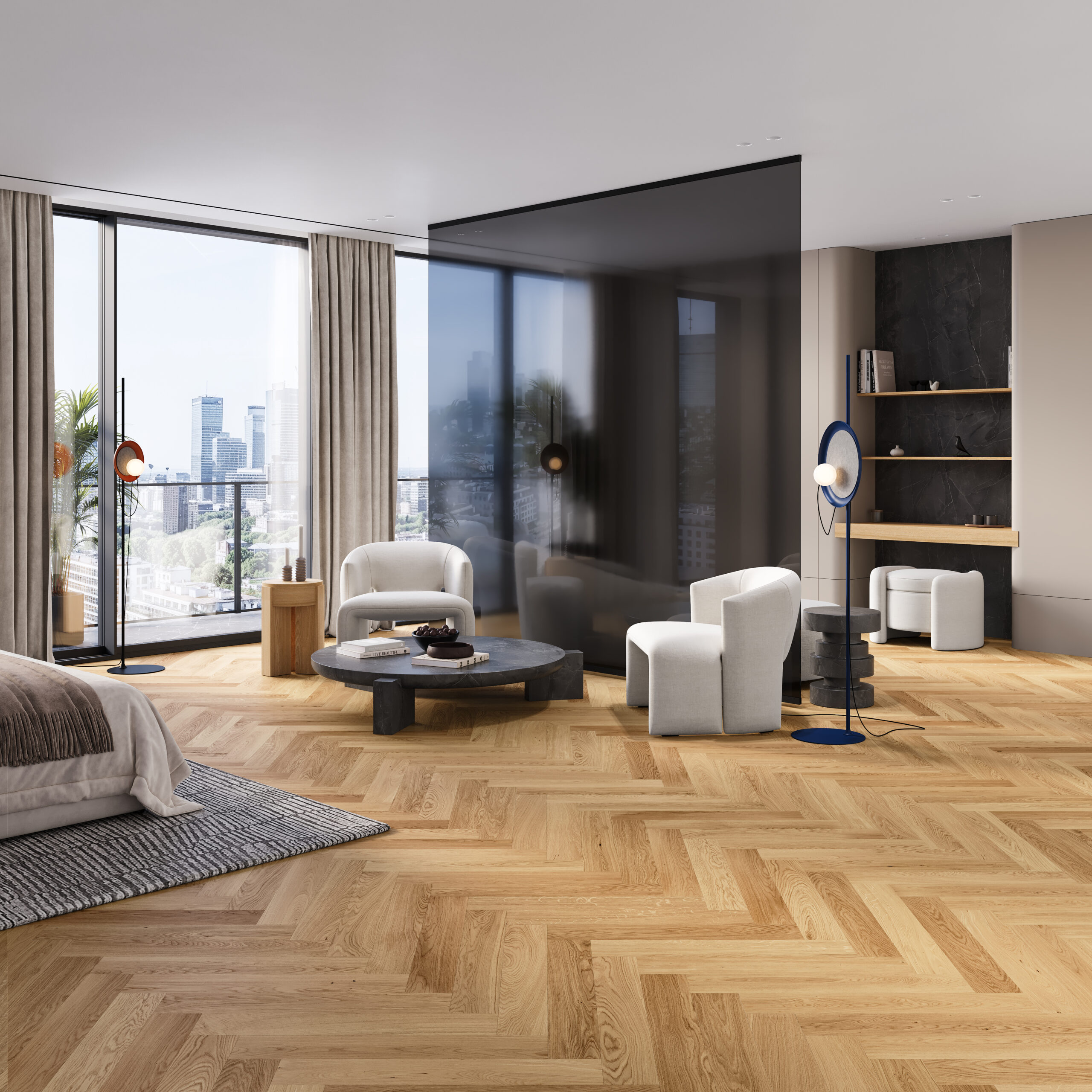 Parchet stejar Bright Herringbone 110 - imagine 3