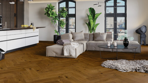 Parchet stejar Brown Sugar Herringbone 180