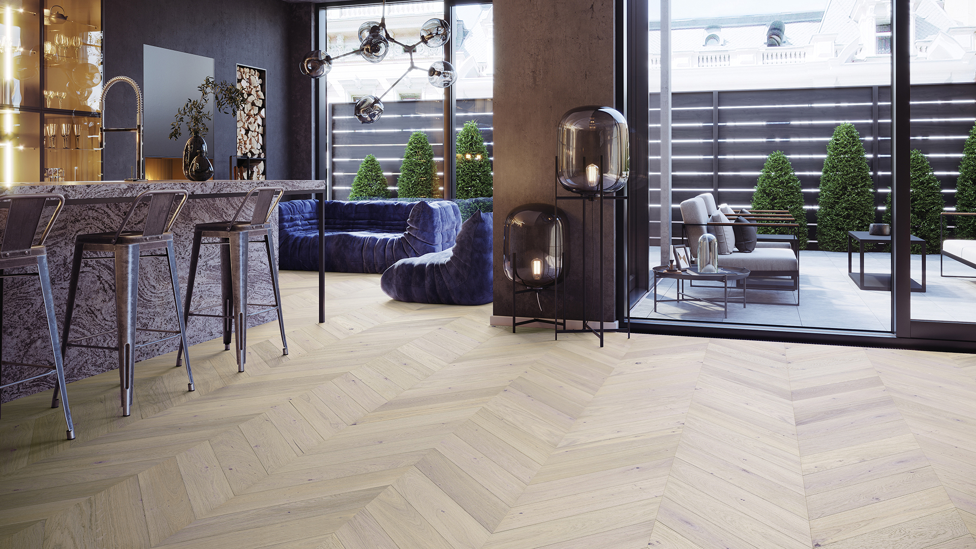 Parchet stejar Trivor Chevron 130