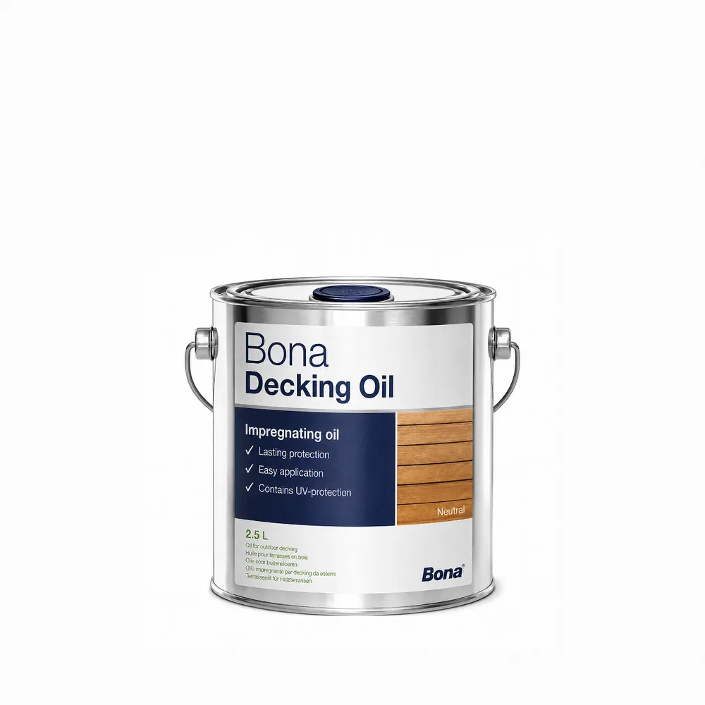 Bona Decking Oil Neutral 2,5 L, ulei pentru terase, cu protecție UV și culoare neutră
