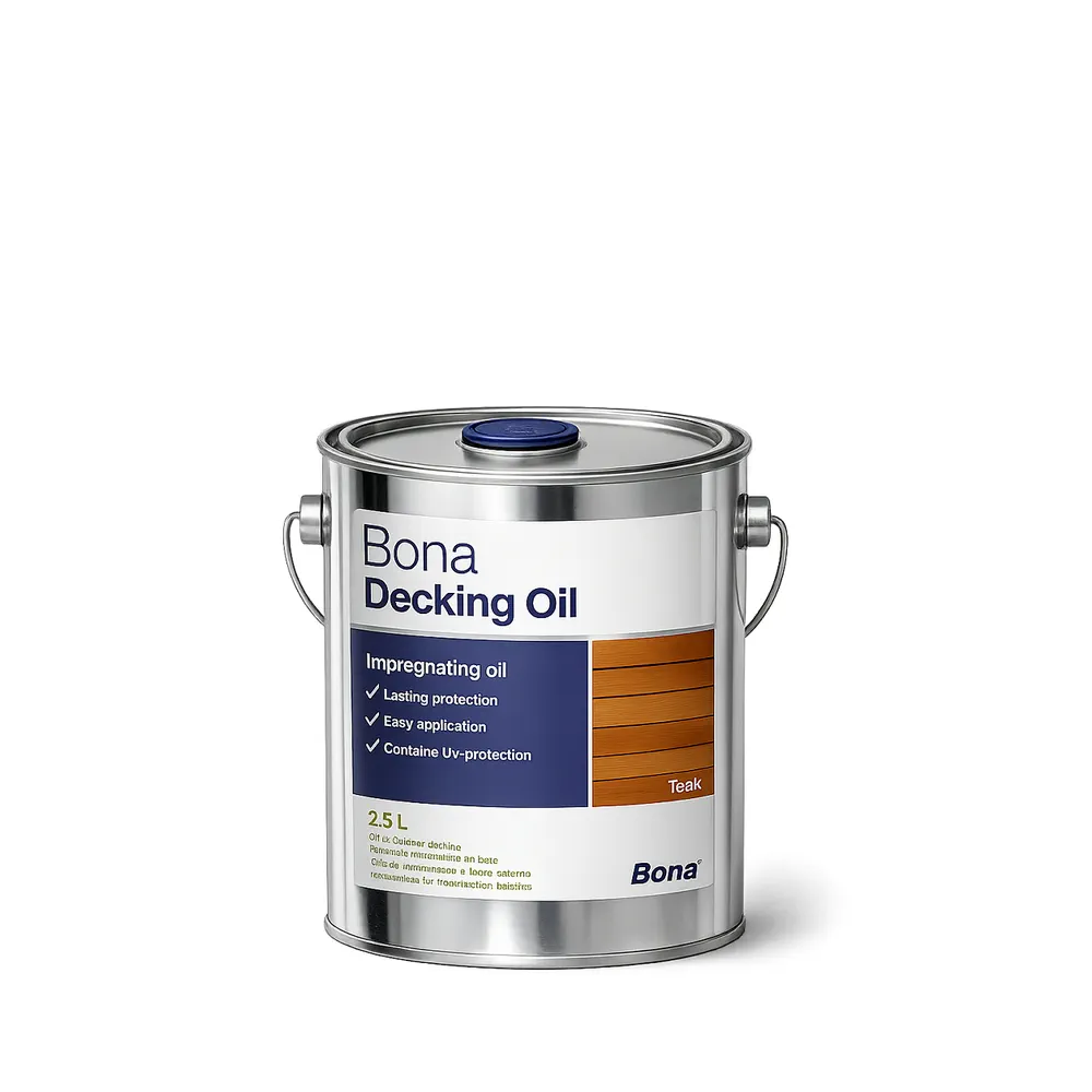 Bona Decking Oil Teak 2,5 L, ulei pentru terase cu protecție UV și nuanță teak