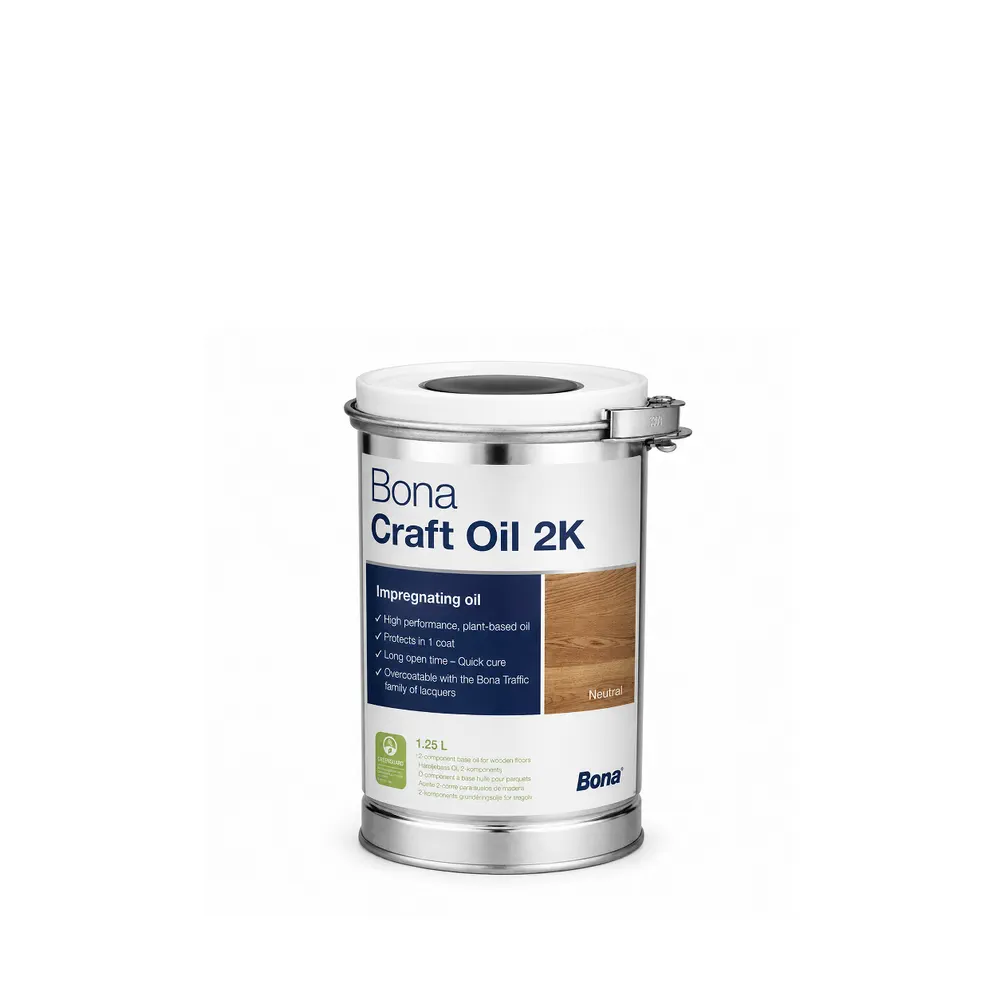 Recipient Bona Craft Oil 2K Neutral 1,25 L, ulei bicomponent pentru pardoseli din lemn