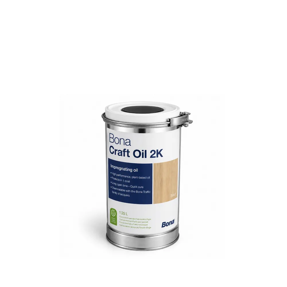 Recipient Bona Craft Oil 2K Sand 1,25 L, ulei bicomponent în nuanță nisip pentru pardoseli din lemn