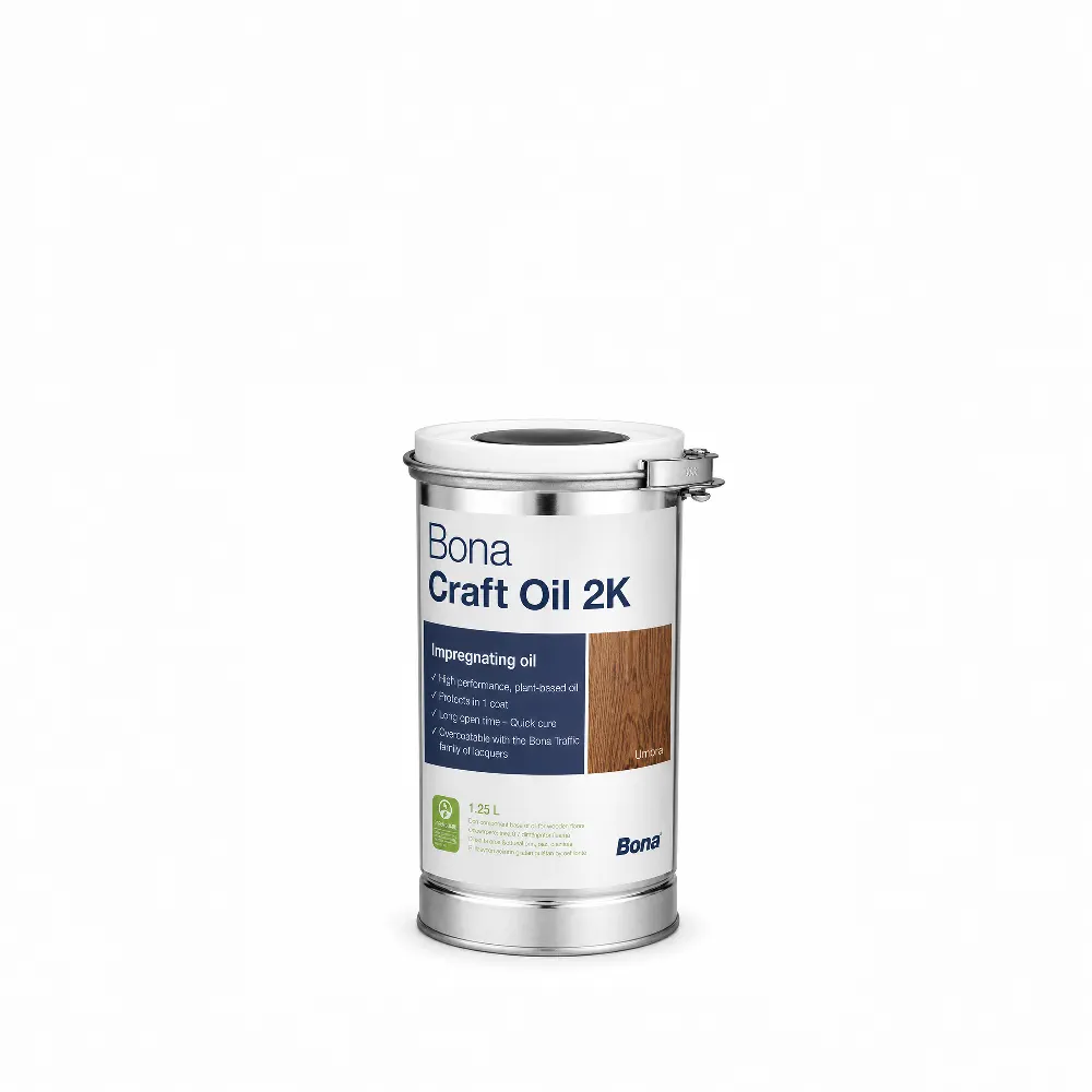 Bona Craft Oil 2K Umbra 1,25 L – ulei bicomponent brun închis pentru parchet