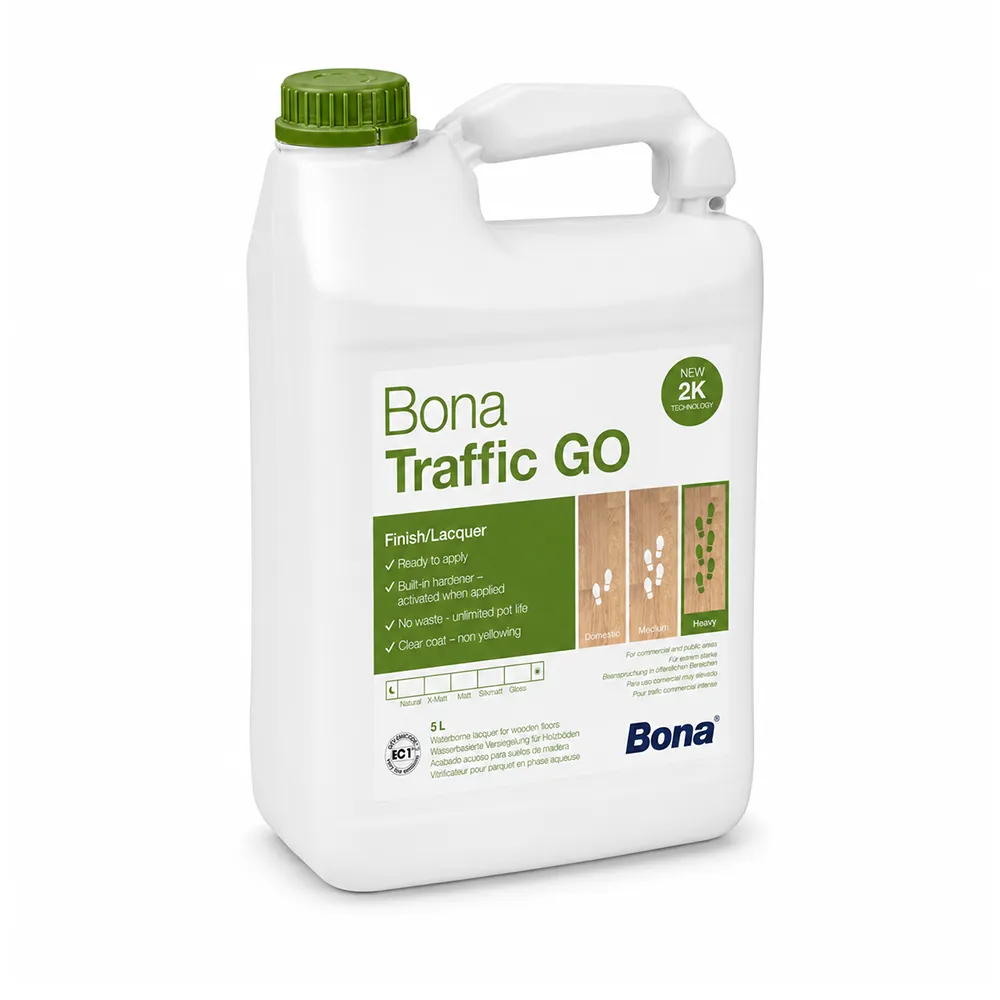 Bona Traffic GO lac pentru parchet cu tehnologie 2K și întăritor integrat 5L