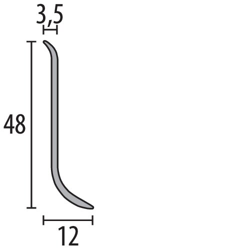 Plintă aluminiu 911 U F23 albă - imagine 2