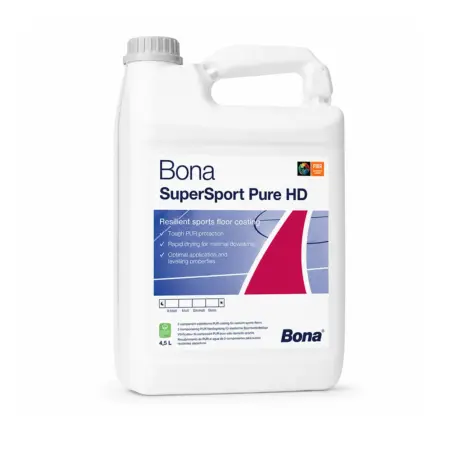 Bona SuperSport Pure HD finisaj poliuretanic 2K pentru pardoseli sportive din PVC, cauciuc și linoleum 5L
